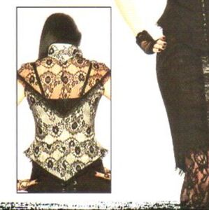 Y2K Vintage Lip Service High Collar Lace Hook & Eye Corset Top Size Medium
